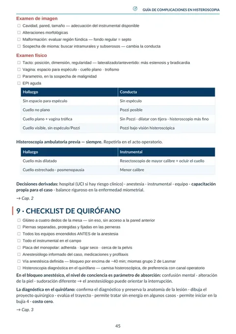Checklist de preoperatorio y de quirófano